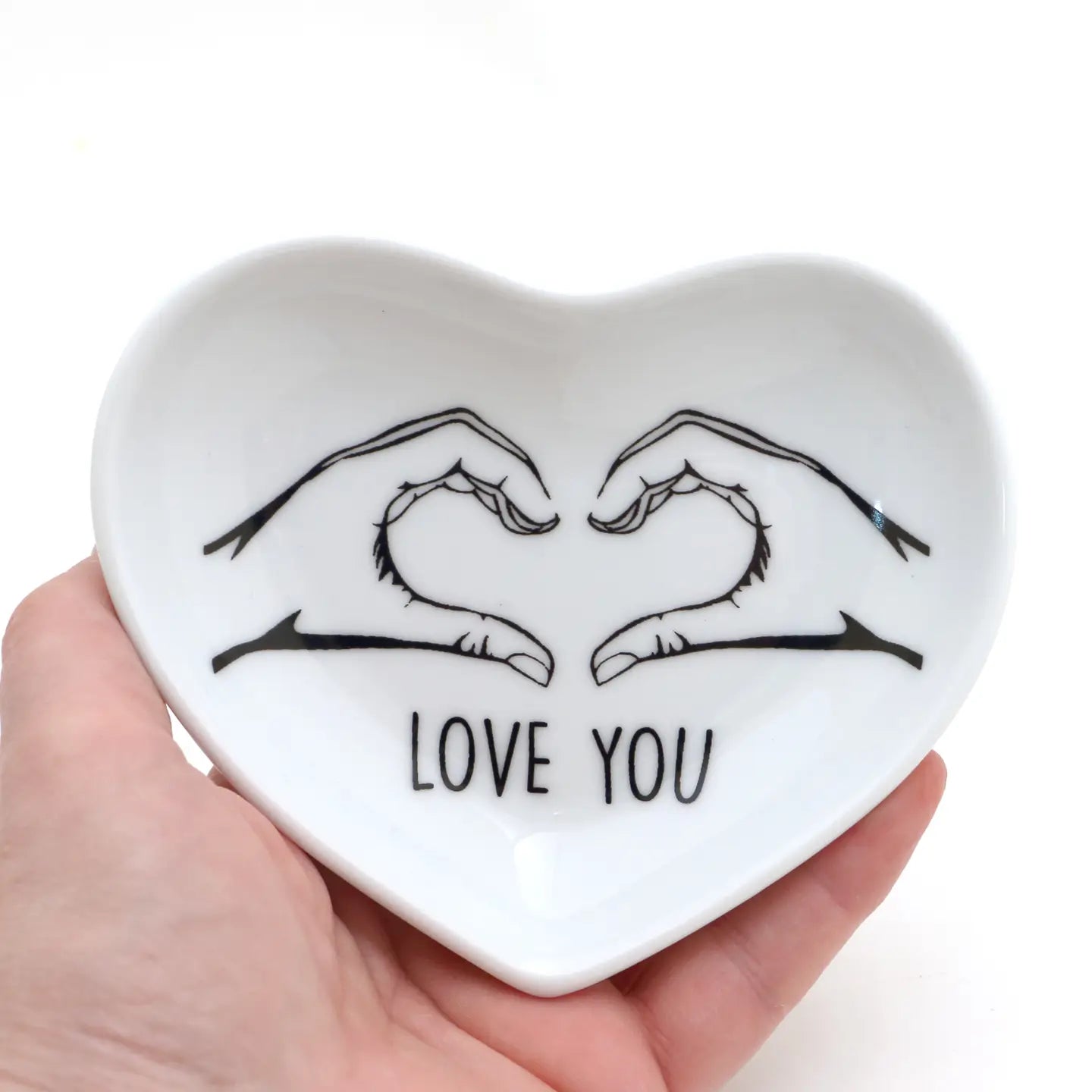 Trinket Tray Love You Heart Shaped