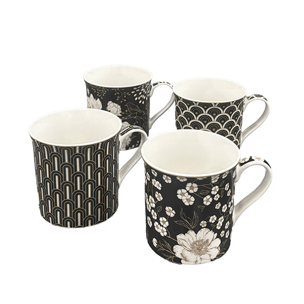 4 PC Art Deco Mugs
