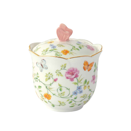 Dancing Butterflies Sugar Bowl W/Lid