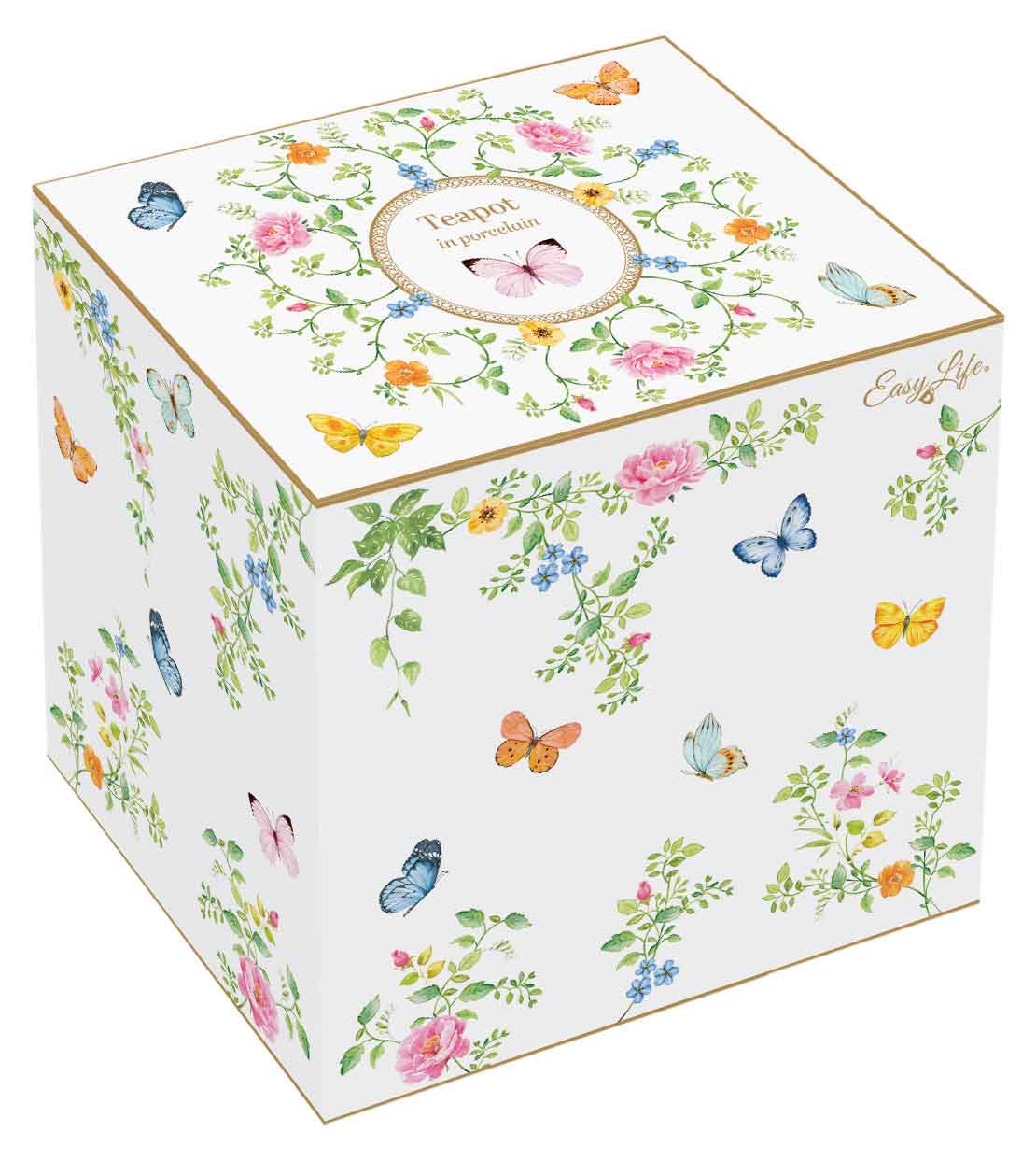 Porcelain Dancing Butterflies Teapot