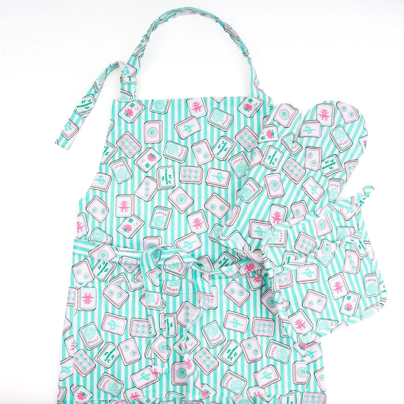 Mahjong Striped Apron