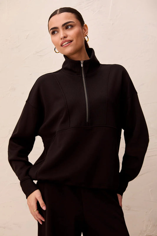 Tribal TECHNO LUX Quarter-Zip Funnel Neck Pullover