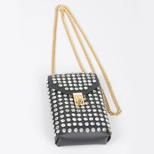Rhinestone Crossbody Cellphone Belt Bag