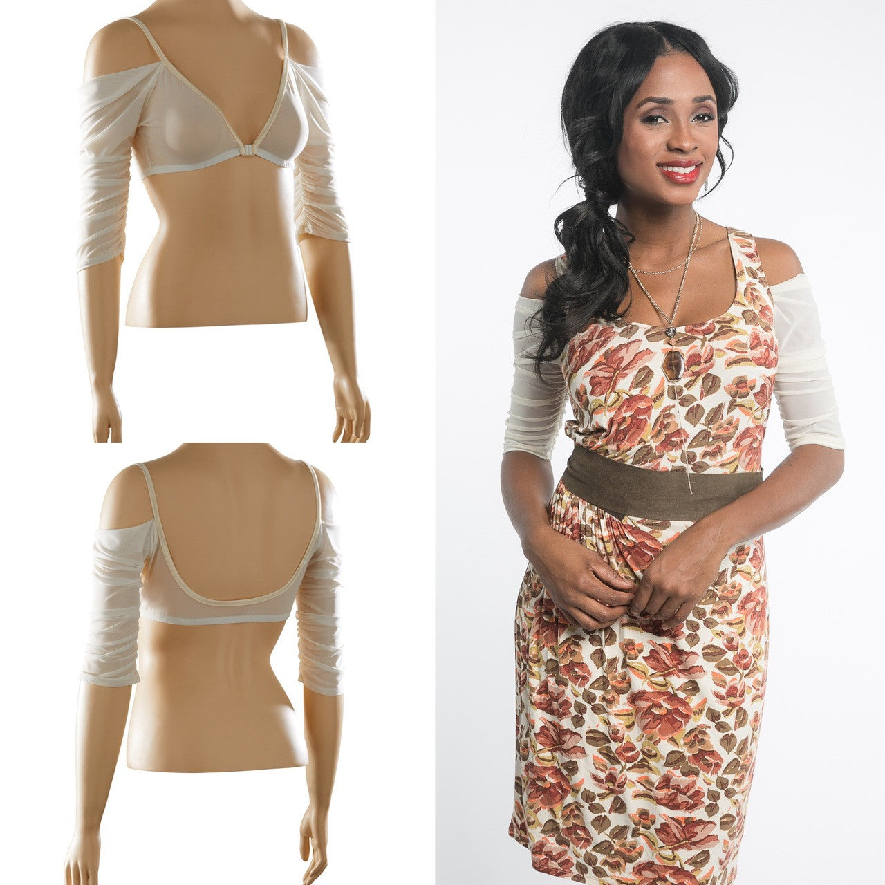Sleevey Wonders - Waterfall Off The Shoulder Mesh