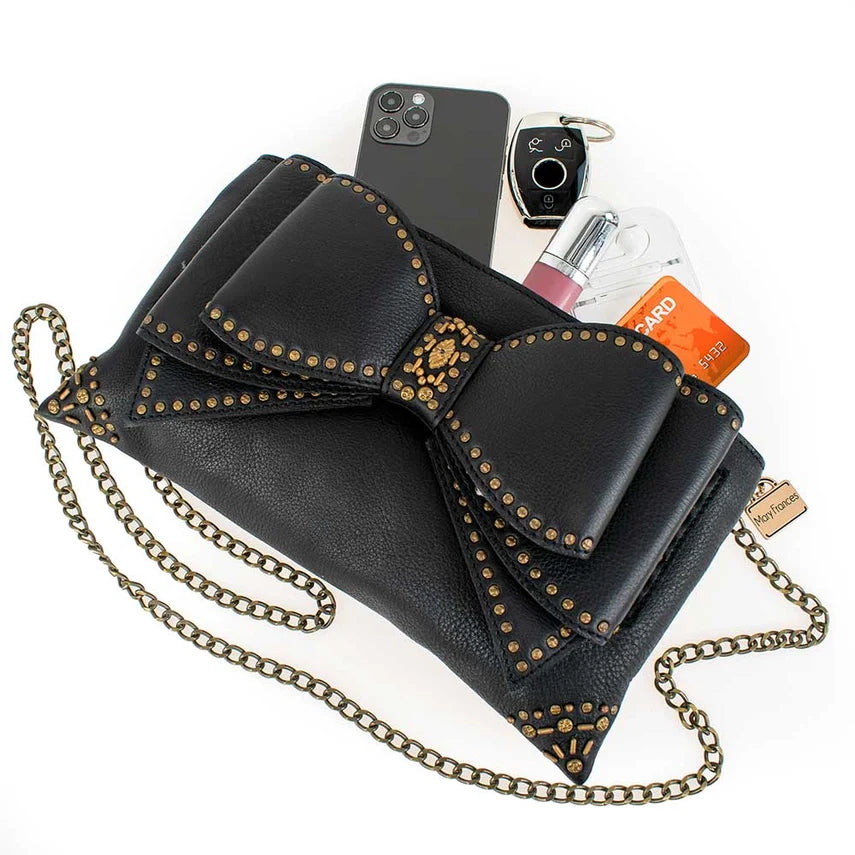 Mary Frances Bowed Over Leather Crossbody