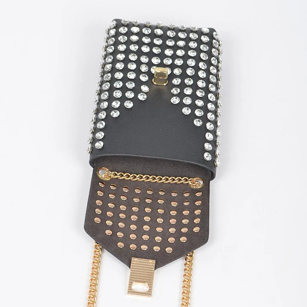 Rhinestone Crossbody Cellphone Belt Bag