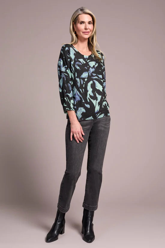 Tribal 3/4 Sleeve Crew Neck Sweater