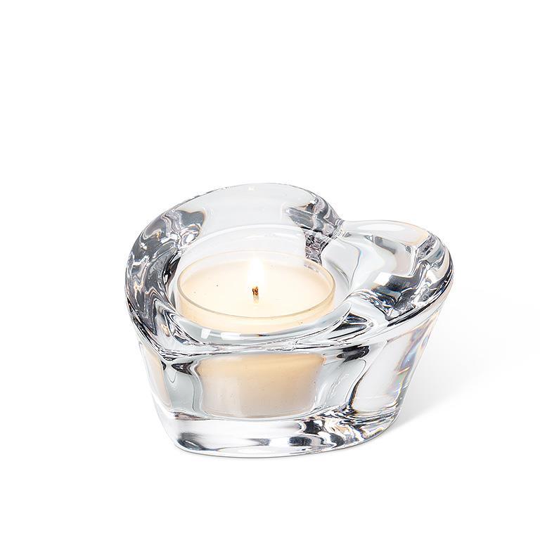 3" Heart Glass Candle Holder
