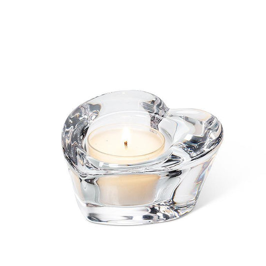 3" Heart Glass Candle Holder