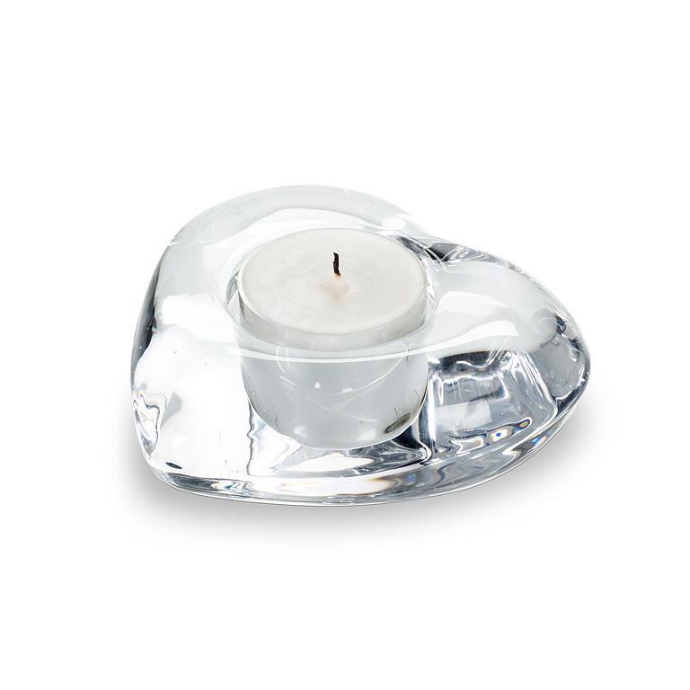 Glass Thick Heart Tealight