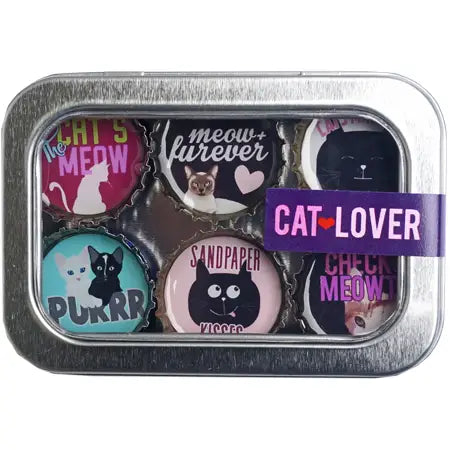 Set of 6 Cat Lover Magnet Set