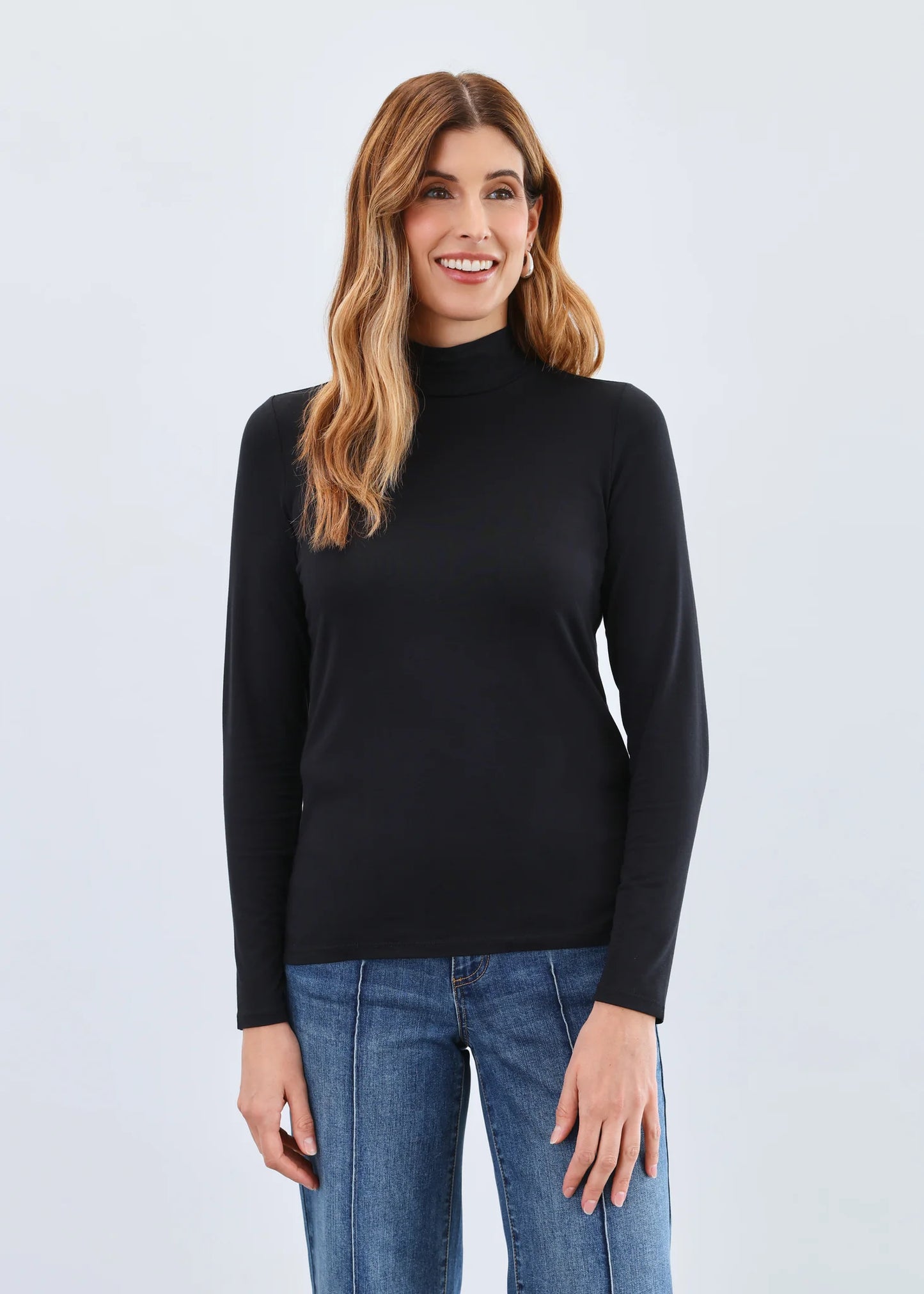 FDJ Long Sleeve Mock Neck Top