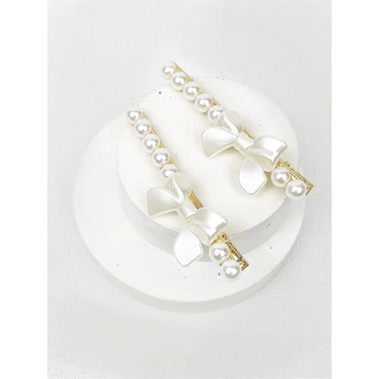 Bow Pearl Hair Barrette