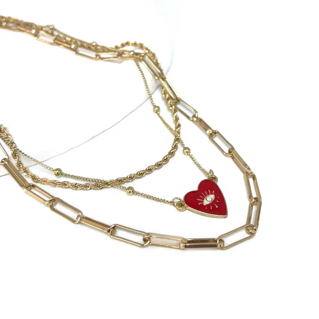 Evil Eye Necklace 3 Row Rope