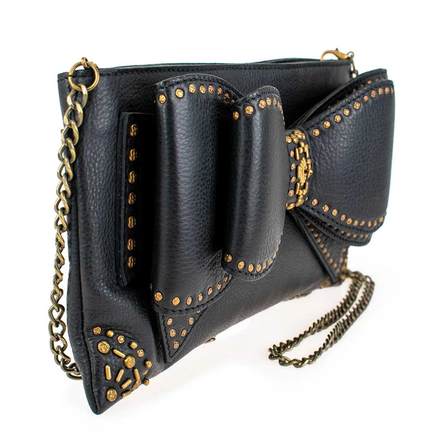 Mary Frances Bowed Over Leather Crossbody