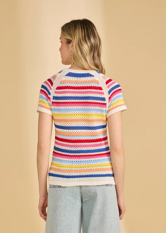 FDJ Cap Sleeve Stripe Sweater