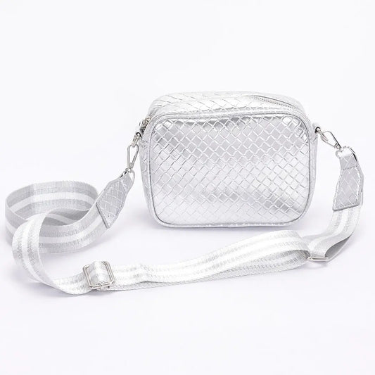 Metallic Embossed Faux Leather Bag