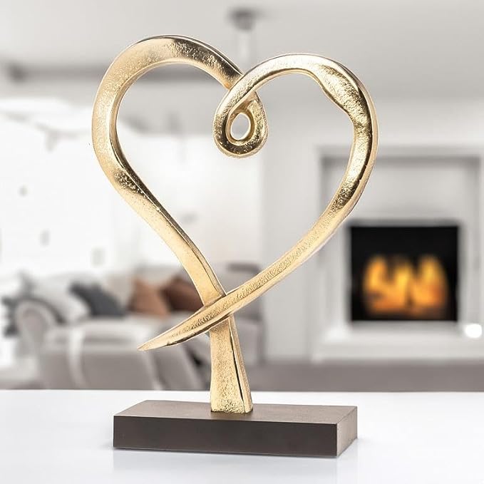 Heart Statue Gold