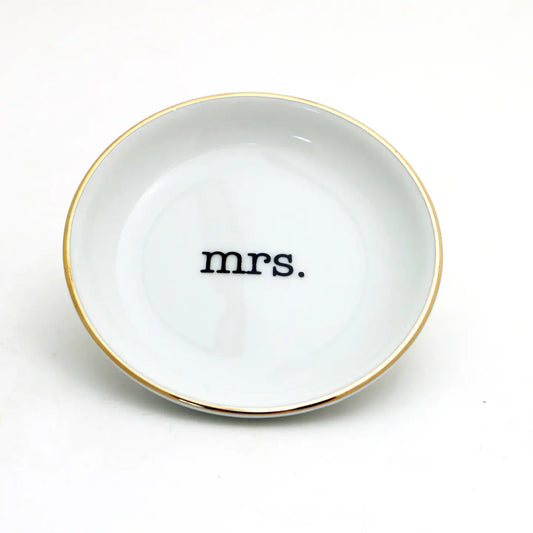 Trinket Tray Mrs. Ring Dish 22K Gold
