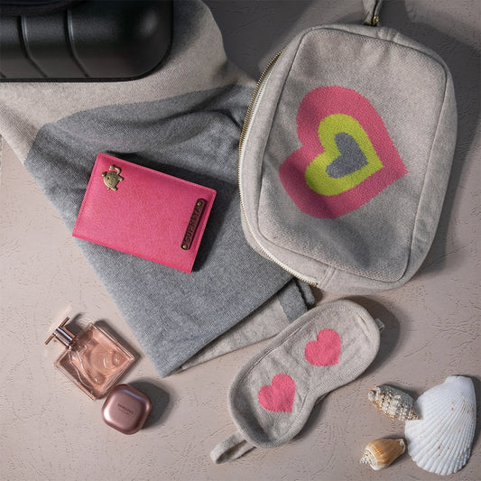 Travel Blanket Set - Crazy Hearts