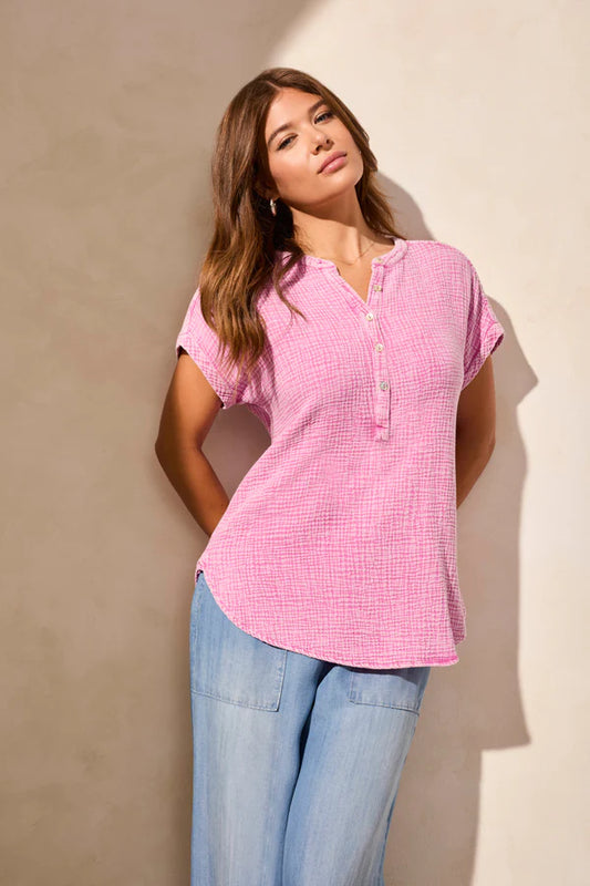 Tribal Gauze Cap Sleeve Top