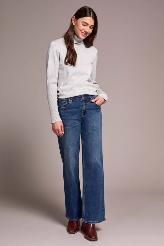 Tribal Petite Sophia Curvy Hugging Wide Leg Jeans