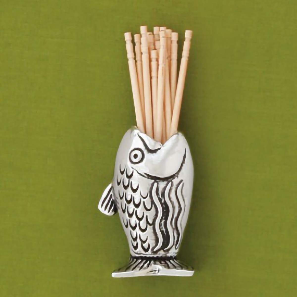 Pewter Fish Toothpick Holder