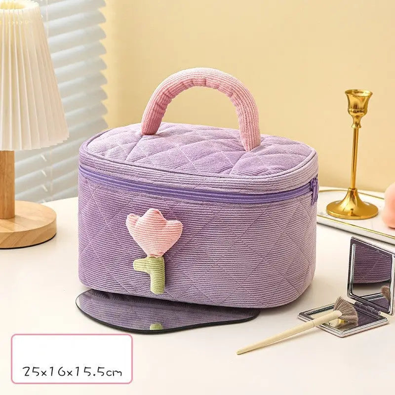 Courduroy Makeup Travel Bag