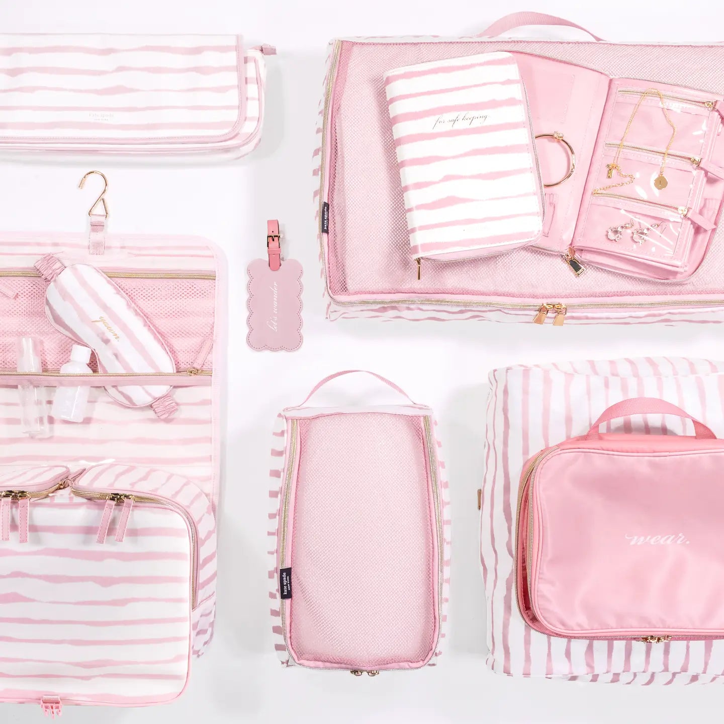 Kate Spade Hanging Toiletry Bag, Goddess Stripe