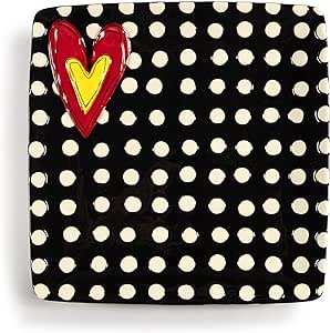 Ceramic Black and White Dots Platter