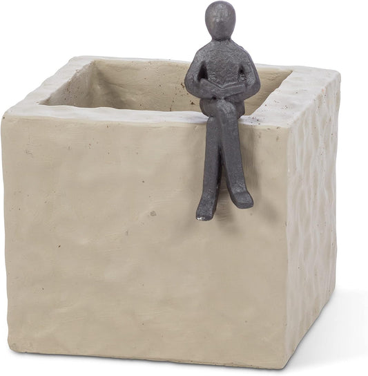 Cement and Resin Small Planter