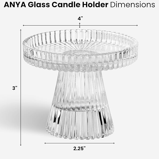 Glass Reversible Tealight/Pillar Candle Holder