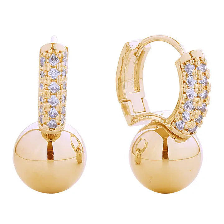 Earrings 14K Gold Dipped Cubic Zirconia