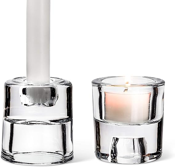 Glass 2 Piece Taper/Tealight Holder
