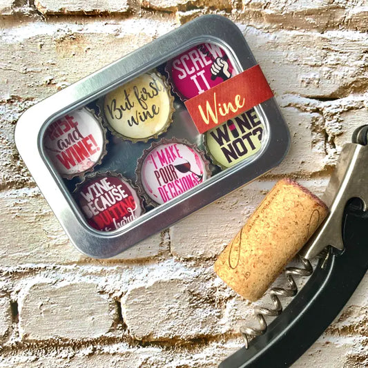 Set of 6 Wine Magnet Set