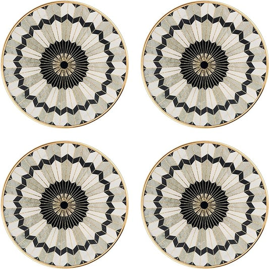 Coaster Set Round Gold
