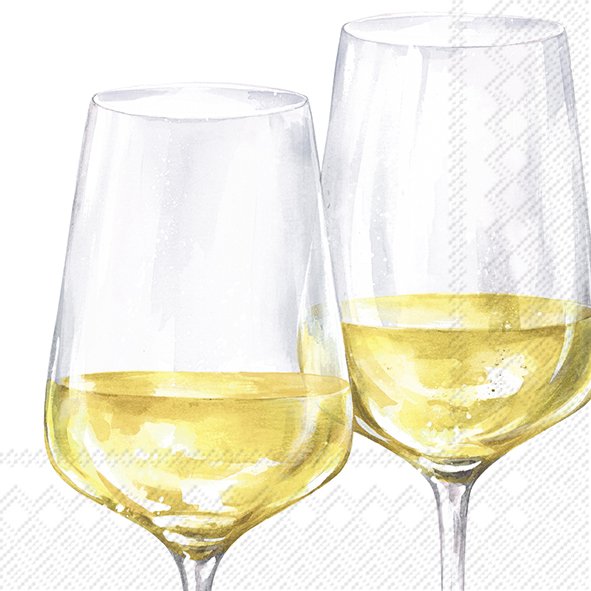 Lunch Napkins - White Wine Glasses