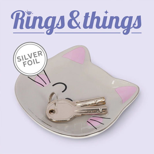 Ceramic Cat Trinket Tray