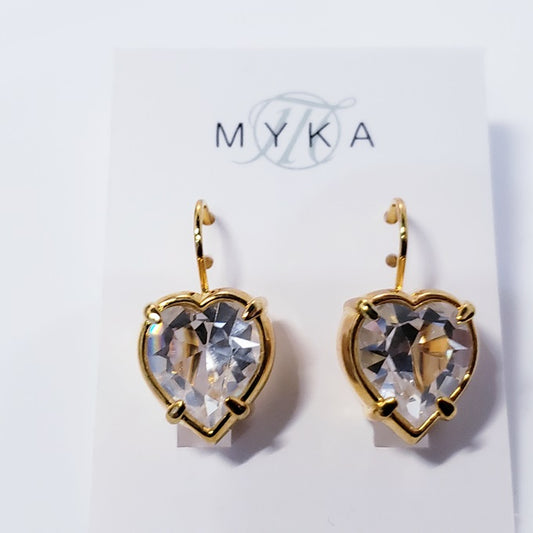 Myka  Julie Rhodium Heart Earrings