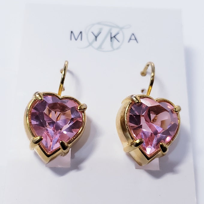 Myka Julie Rhodium Heart Earrings