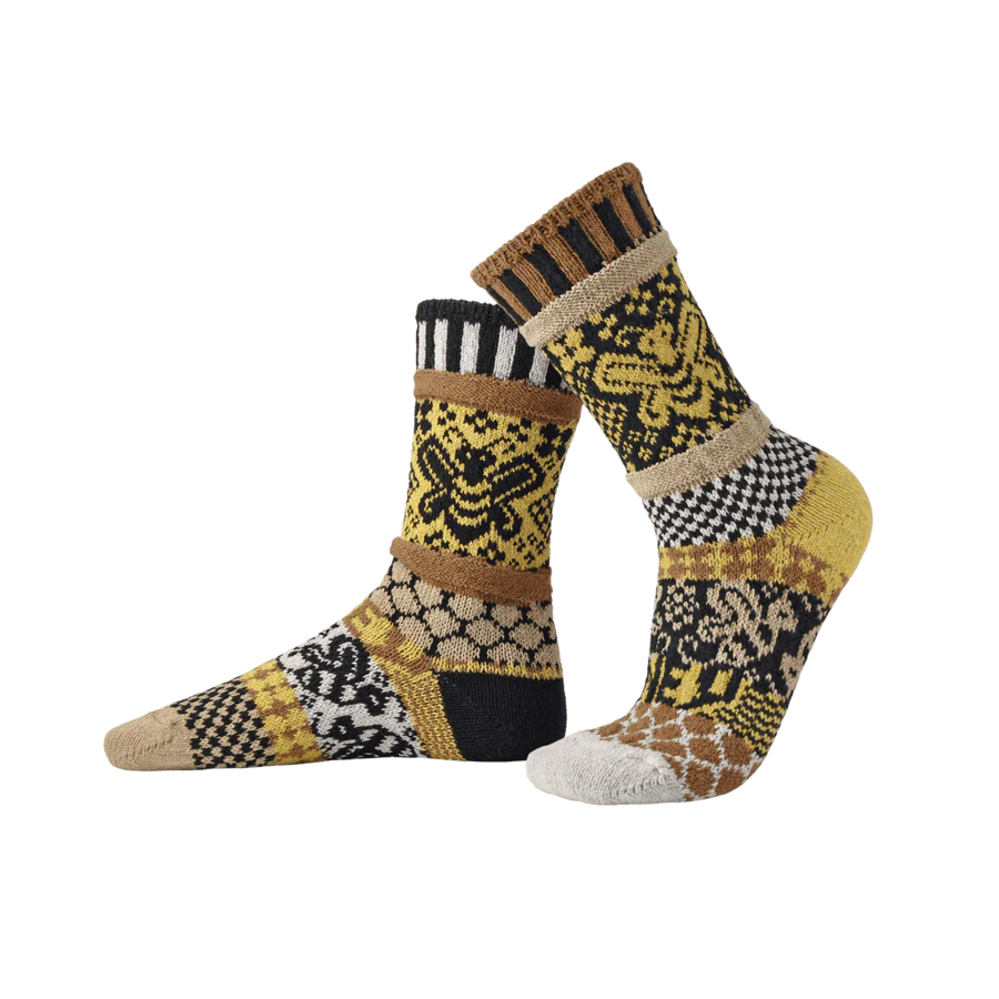 Solmate Crew Socks - Honeybee