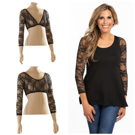 Sleevey Wonders - Basic Long Sleeve Black Lace