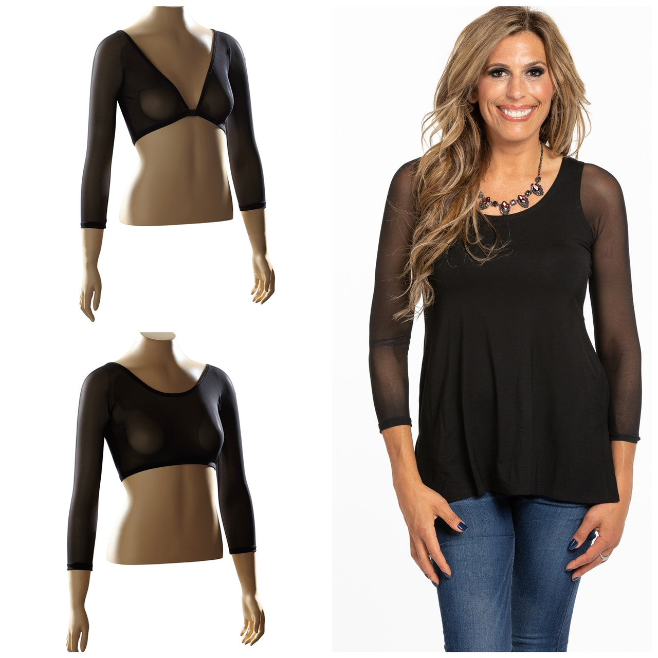 Sleevey Wonders- 3/4 Sleeve Mesh