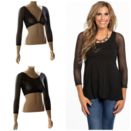 Sleevey Wonders- 3/4 Sleeve Mesh