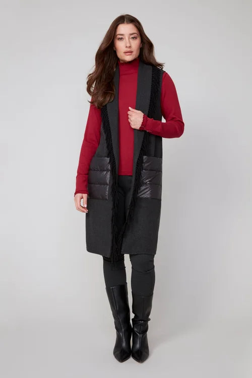 Renuar Fringe Vest Mixed Material