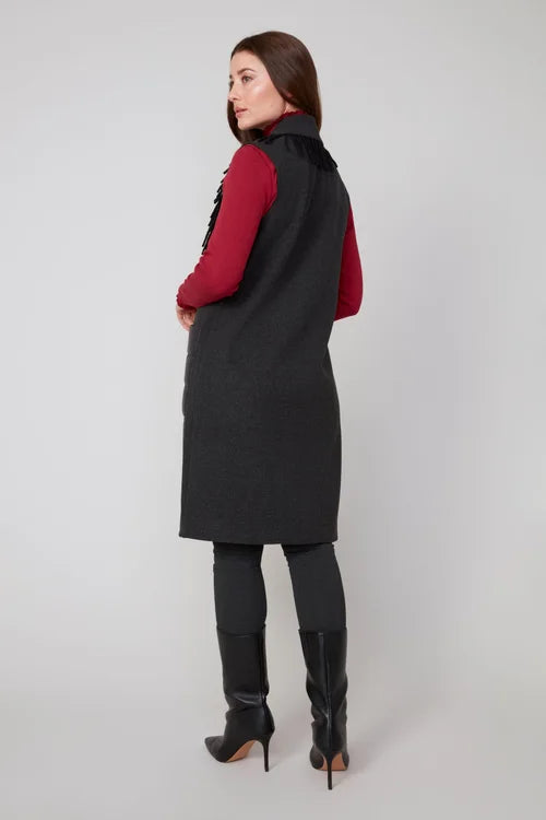 Renuar Fringe Vest Mixed Material