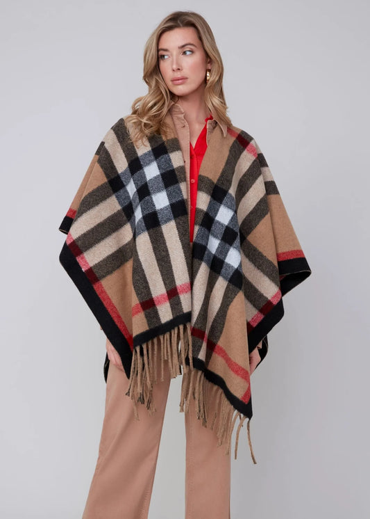 Renuar Plaid Poncho