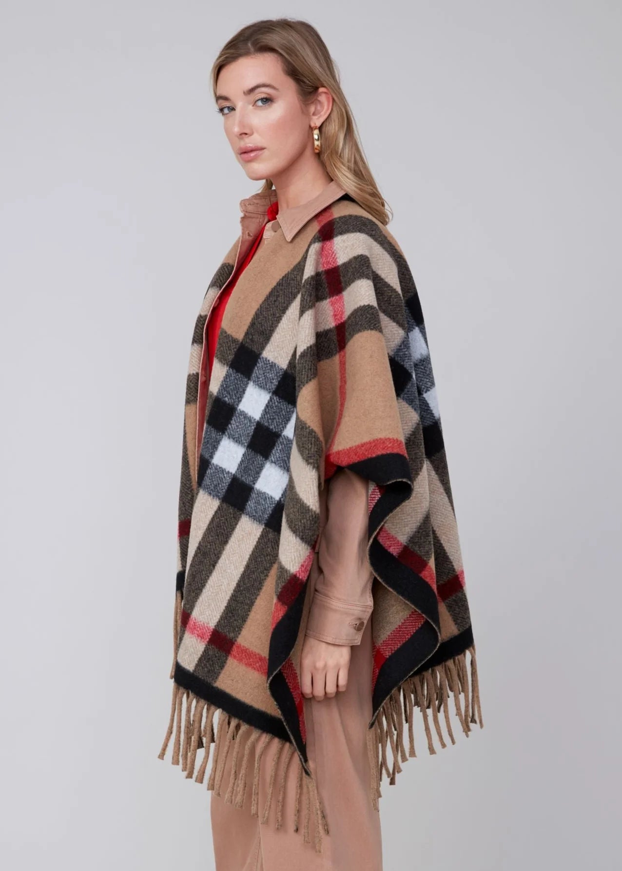 Renuar Plaid Poncho