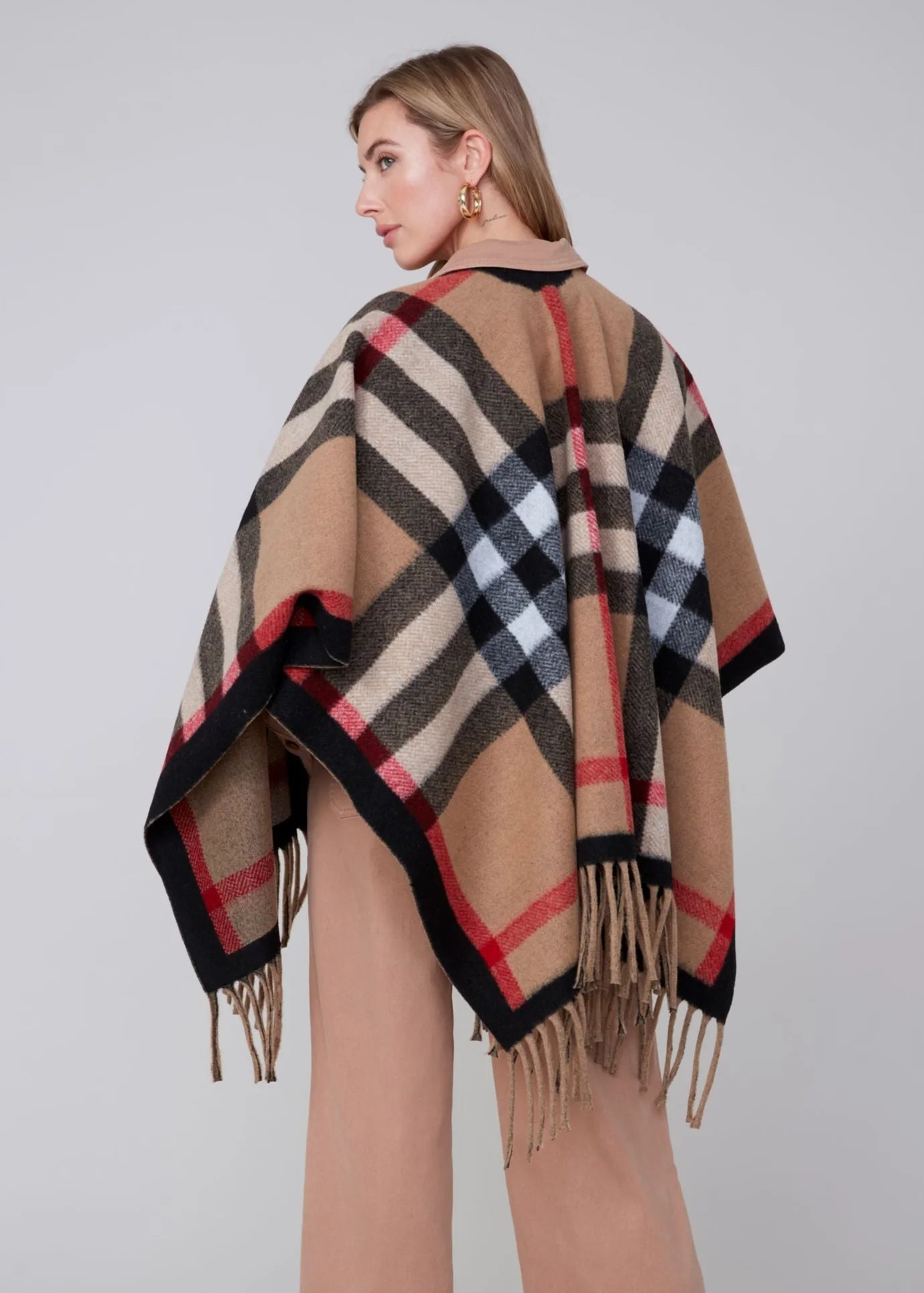 Renuar Plaid Poncho