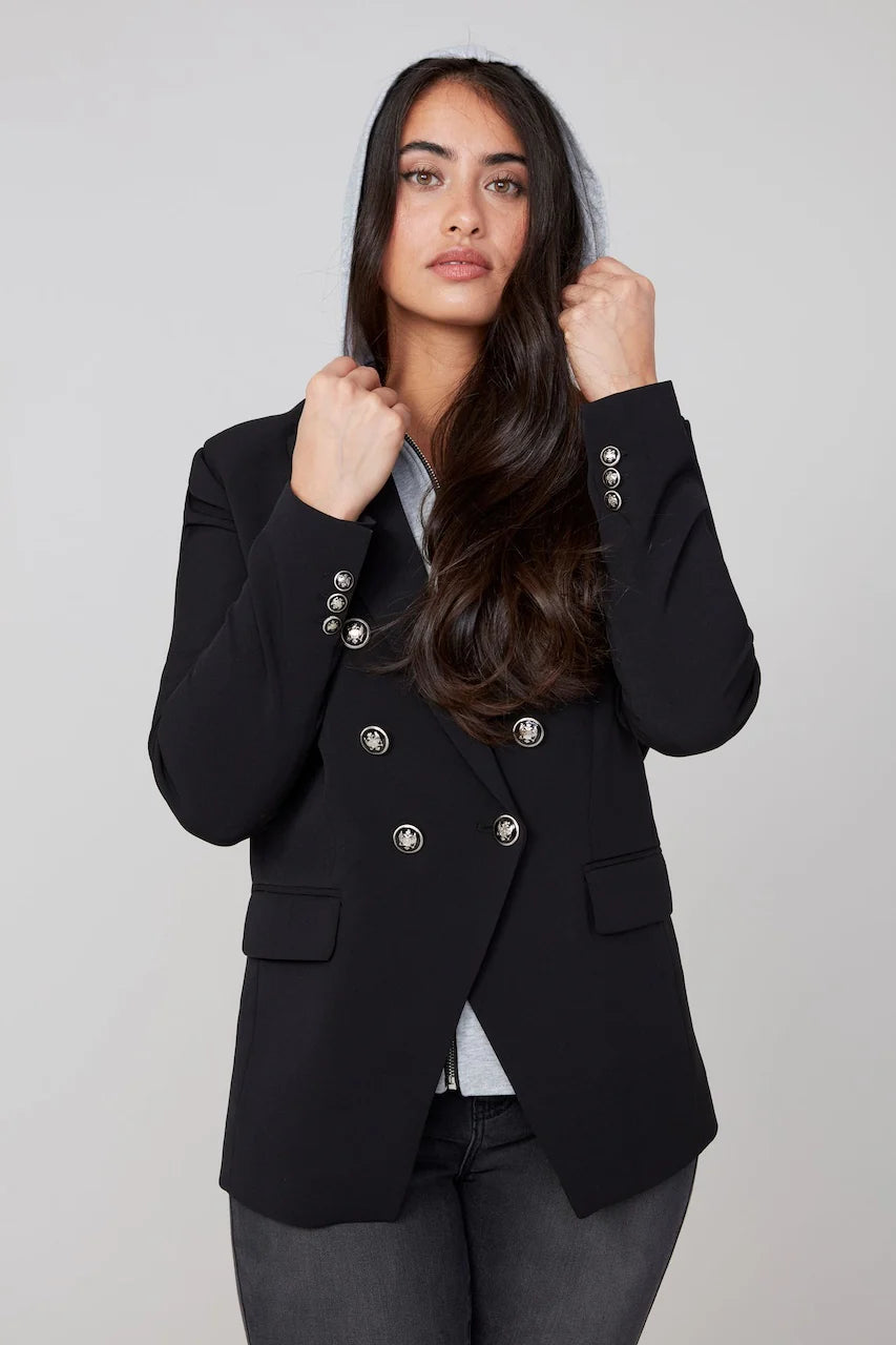 Renuar Mixed Material Hoodie Blazer